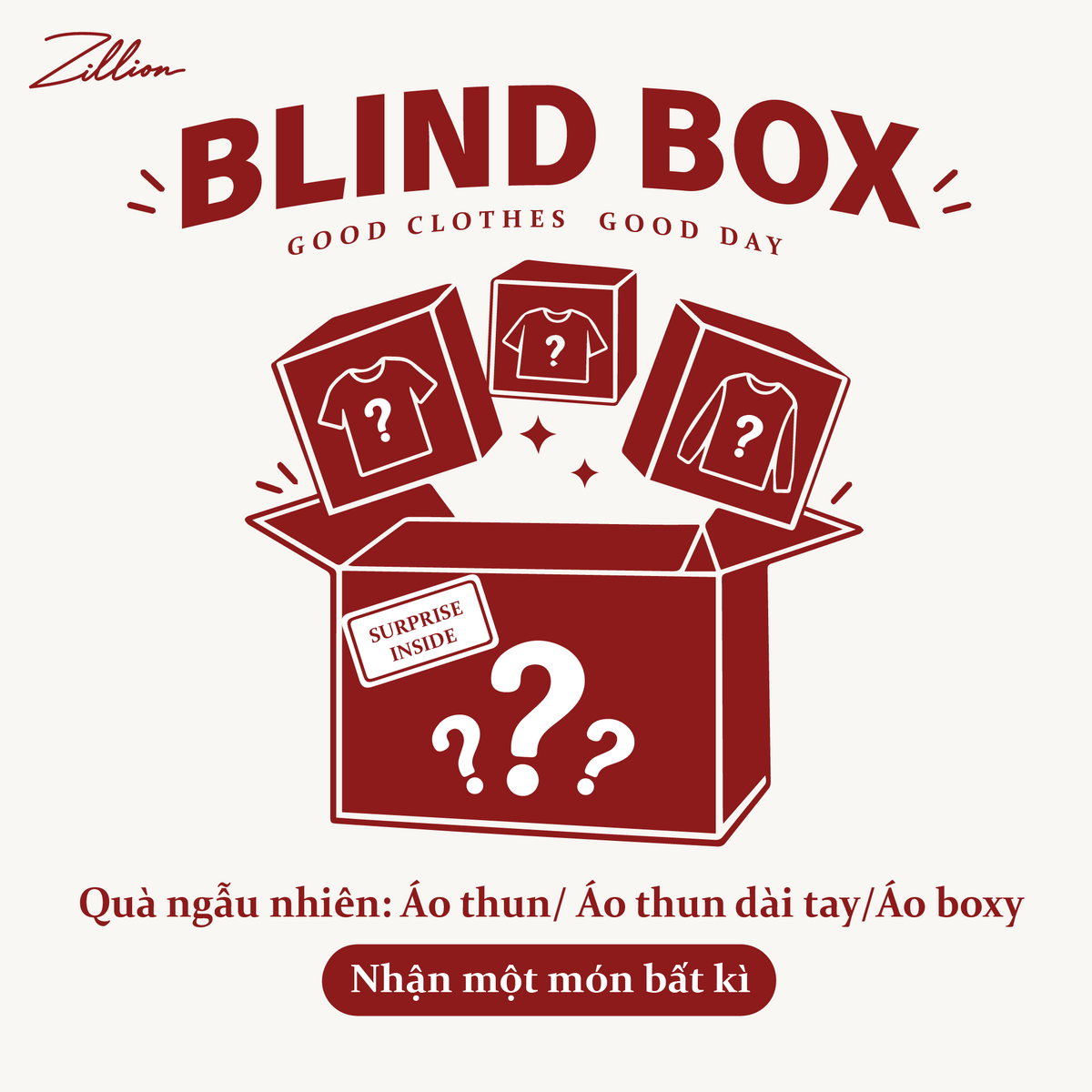 [BLIND BOX] HỘP QUÀ BÍ MẬT - TẶNG ÁO NGẪU NHIÊN - BLIND BOX