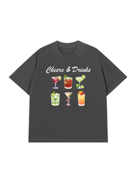 Áo Thun Relaxed Fit Cheers & Drinks