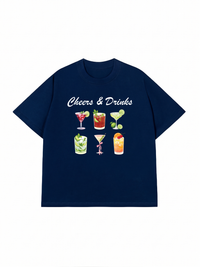 Áo Thun Relaxed Fit Cheers & Drinks
