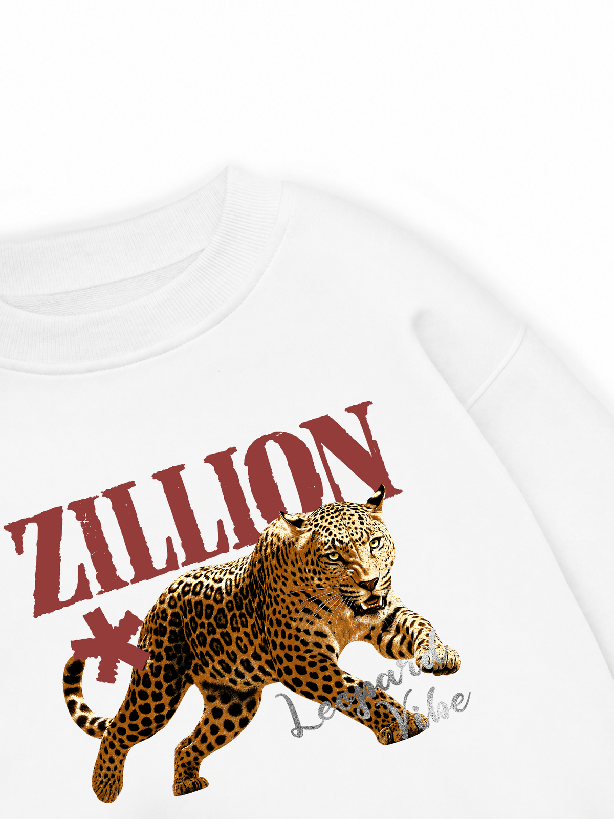 Áo Sweater Nỉ Hai Da Zillion Leopard Vibe