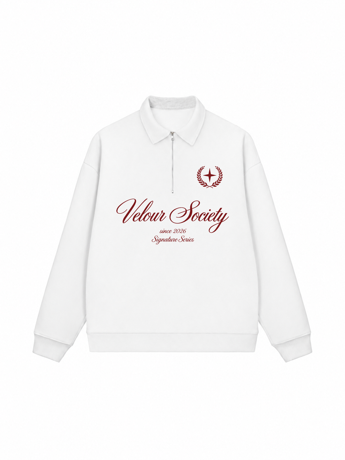 Áo Sweater Polo Nỉ Hai Da Velour Society