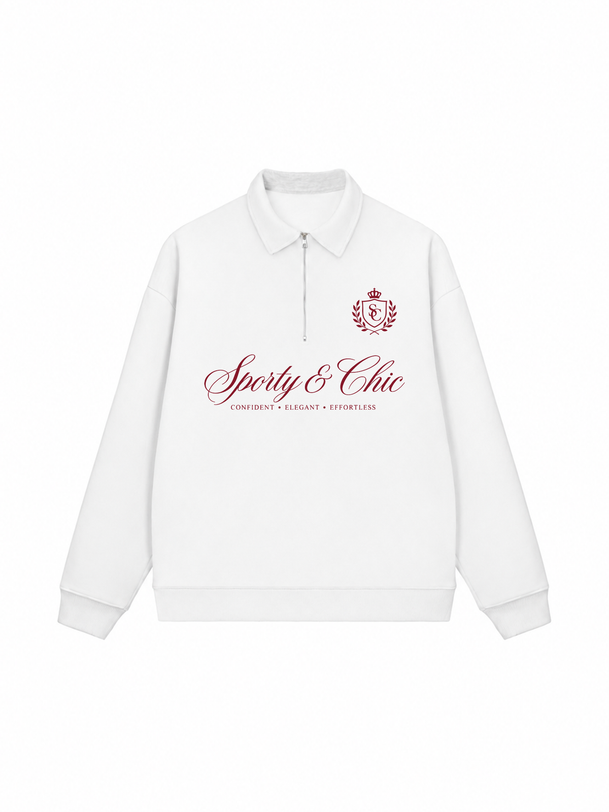 Áo Sweater Polo Nỉ Hai Da Sporty & Chic