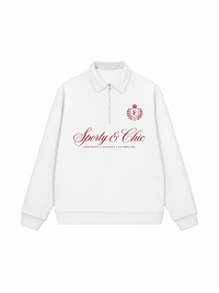 Áo Sweater Polo Nỉ Hai Da Sporty & Chic