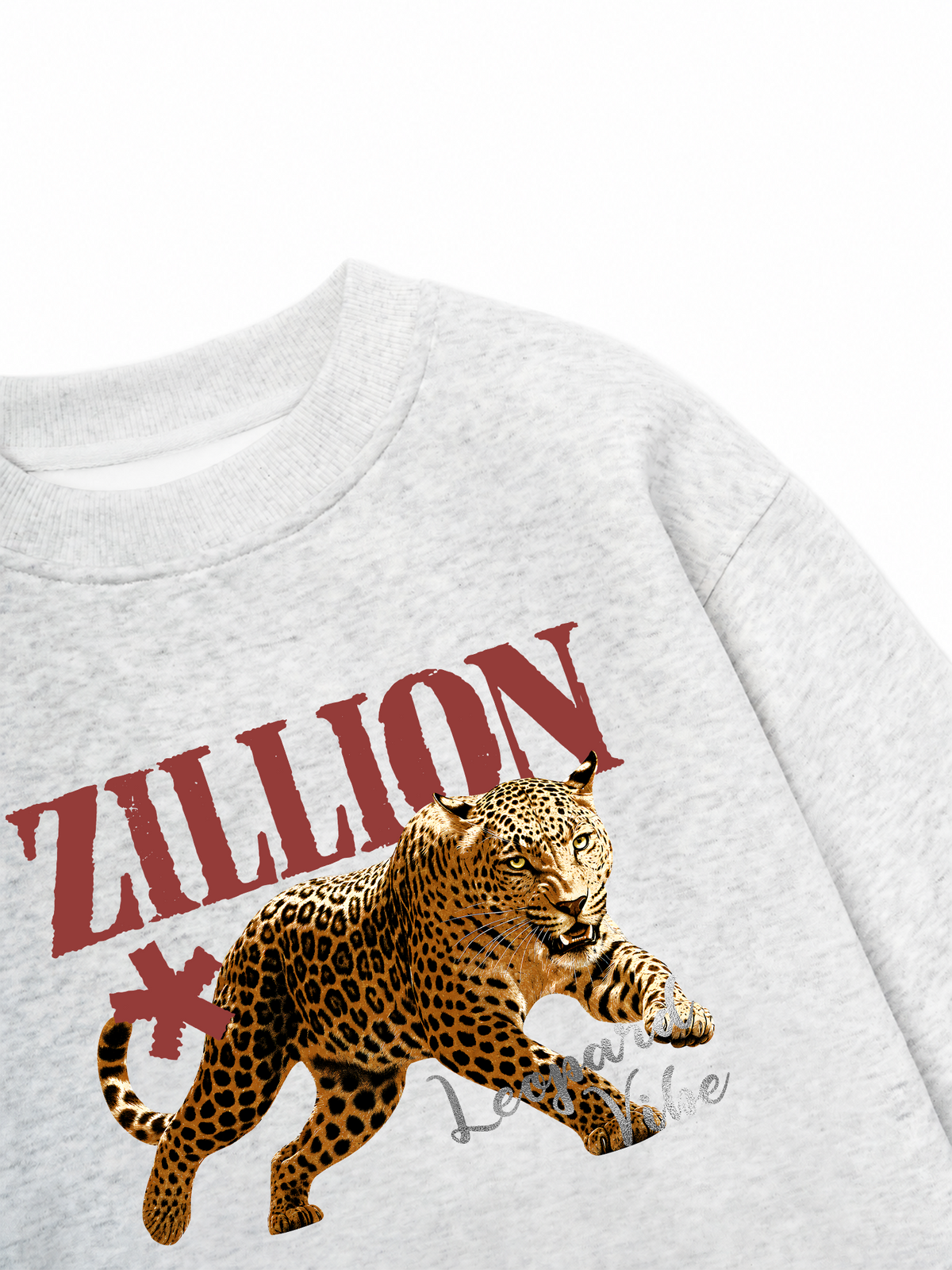 Áo Sweater Nỉ Hai Da Zillion Leopard Vibe