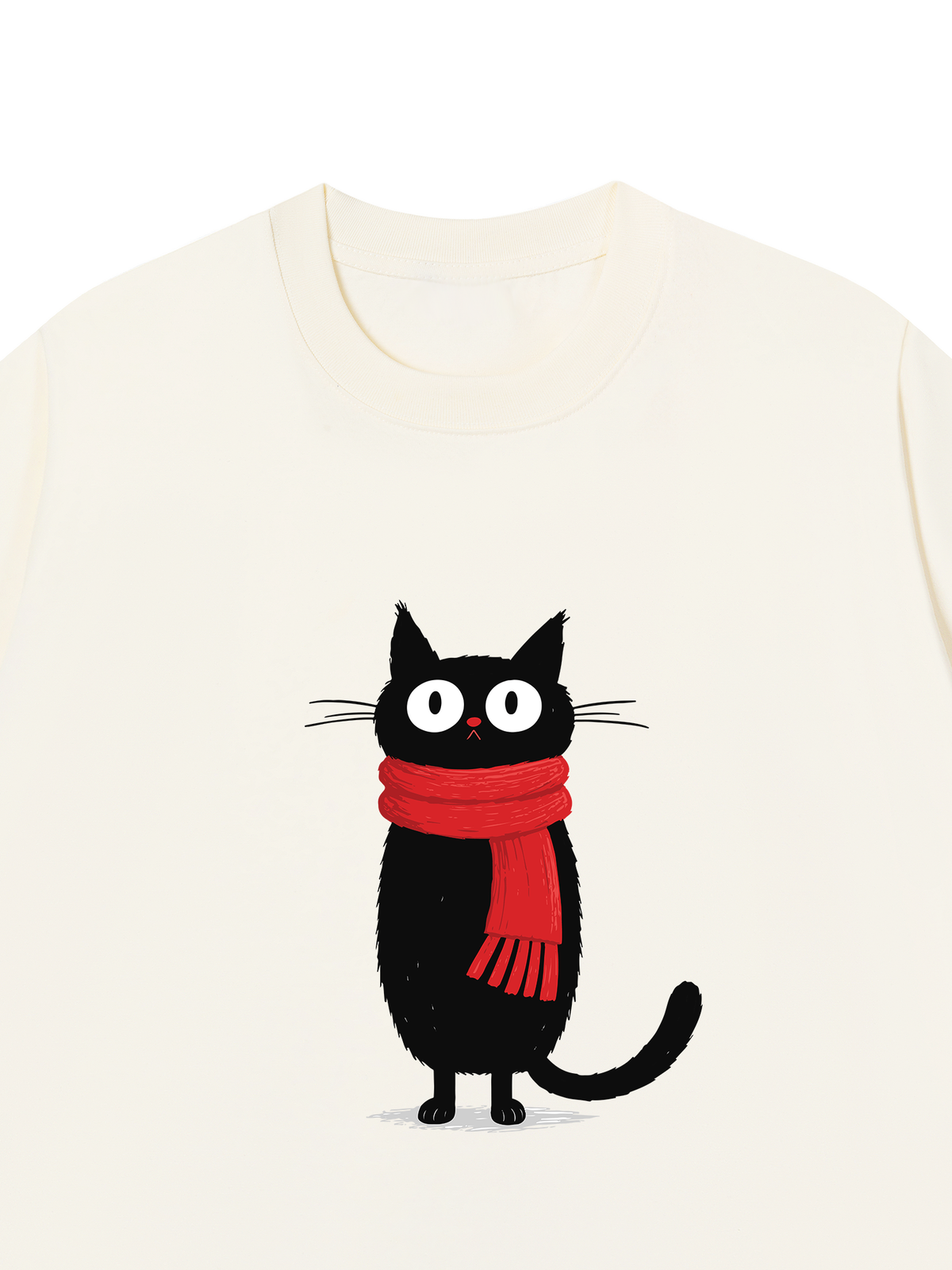 Áo Thun Relaxed Fit Red Scarf Cat