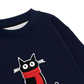 Áo Sweater Nỉ Hai Da Red Scarf Cat