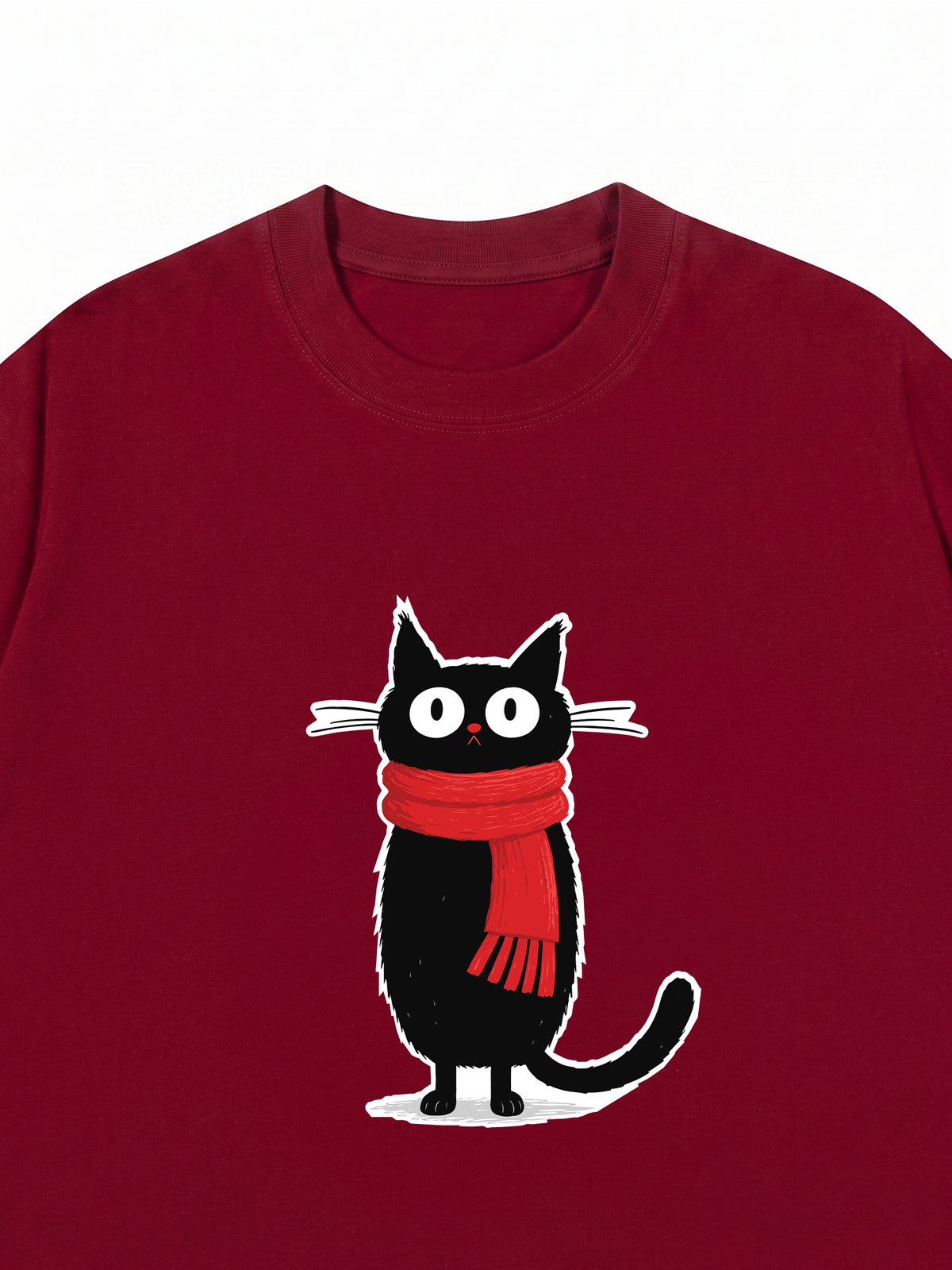 Áo Thun Relaxed Fit Red Scarf Cat
