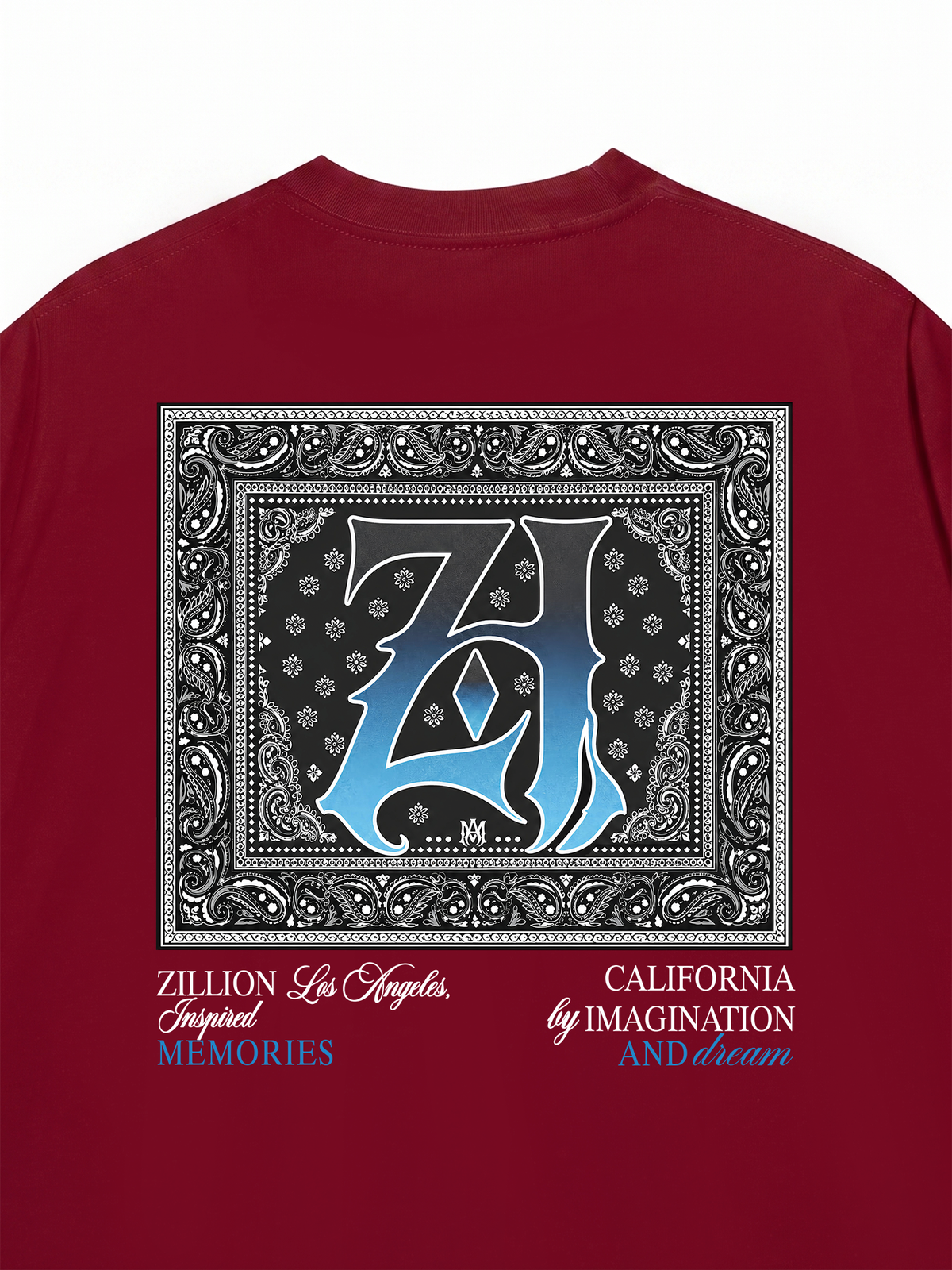 Áo Thun Relaxed Fit Hidden Meaning Zillion Black Blue Bandana