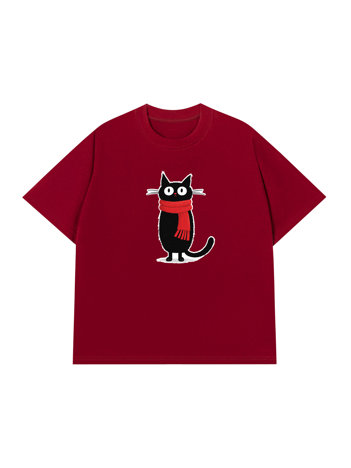 Áo Thun Relaxed Fit Red Scarf Cat