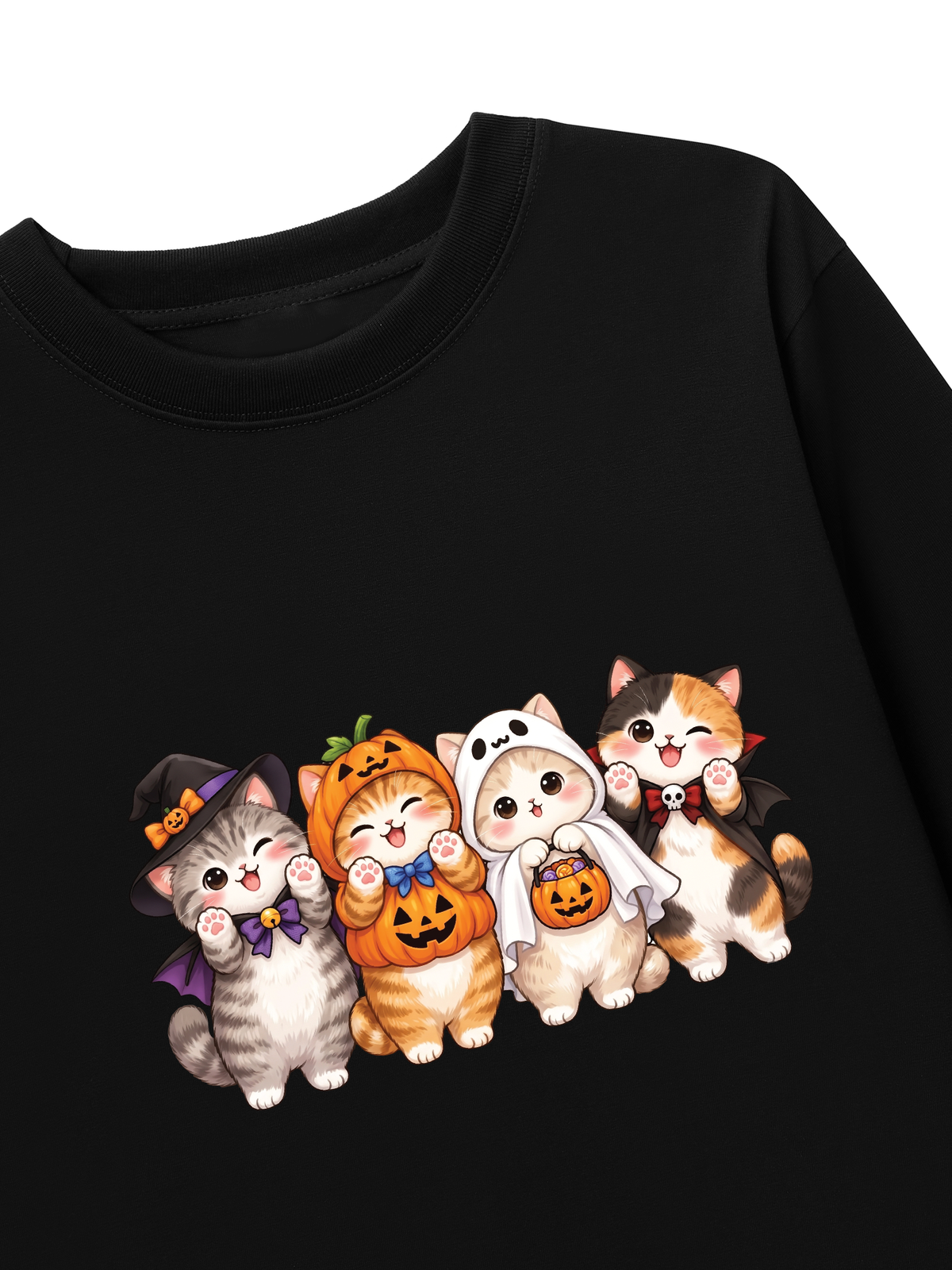 Áo Thun Dài Tay Meow Halloween
