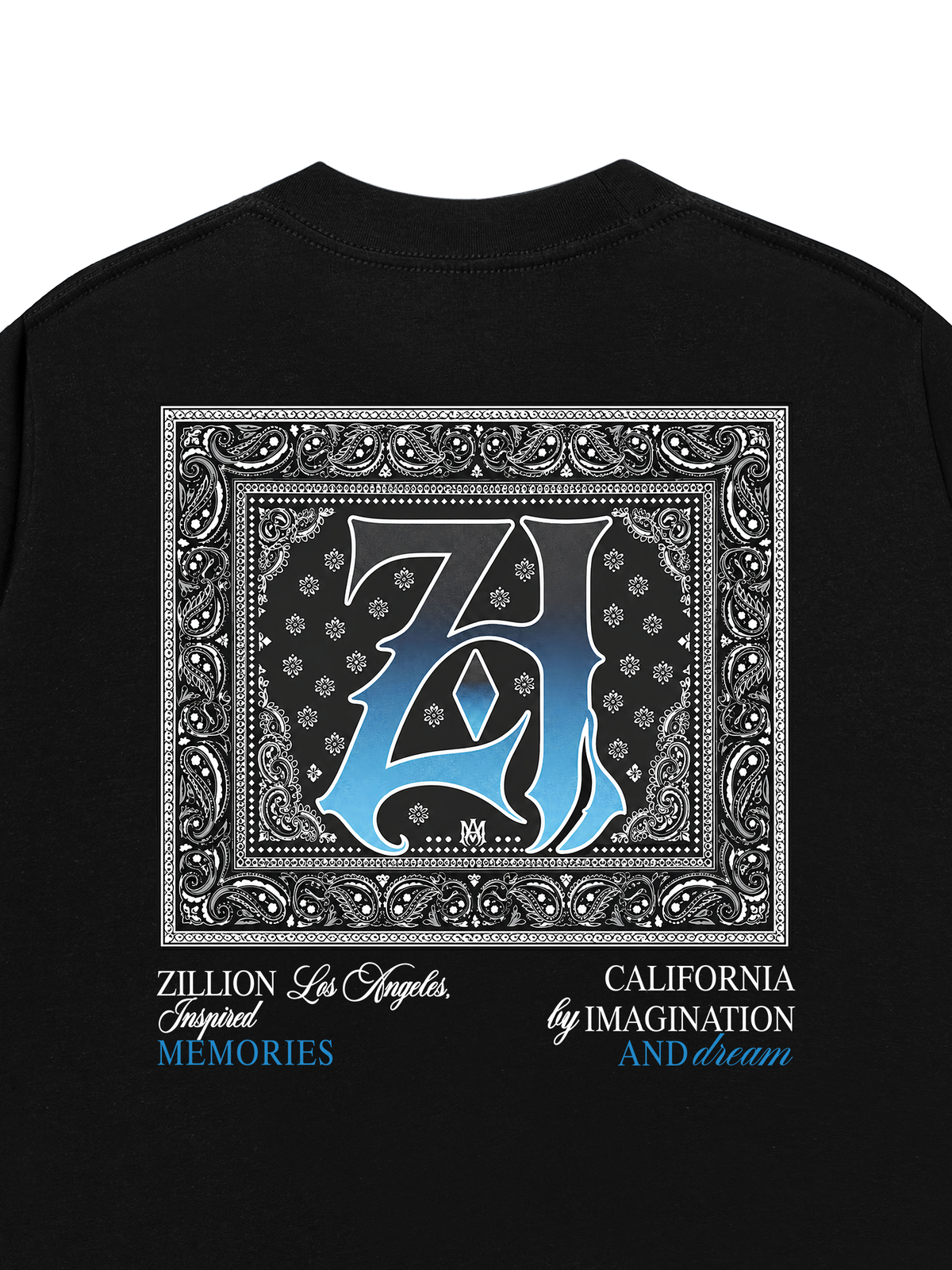 Áo Thun Relaxed Fit Hidden Meaning Zillion Black Blue Bandana