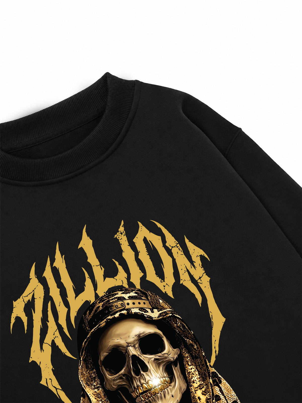 Áo Sweater Nỉ Hai Da Golden Skull