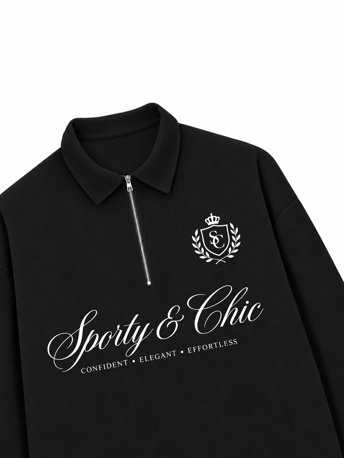 Áo Sweater Polo Nỉ Hai Da Sporty & Chic