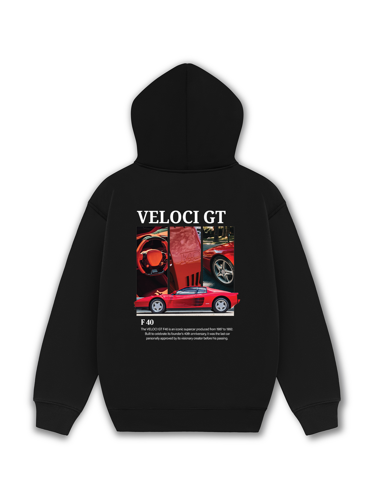 Áo Hoodie Nỉ Hai Da Car Veloci GT F40