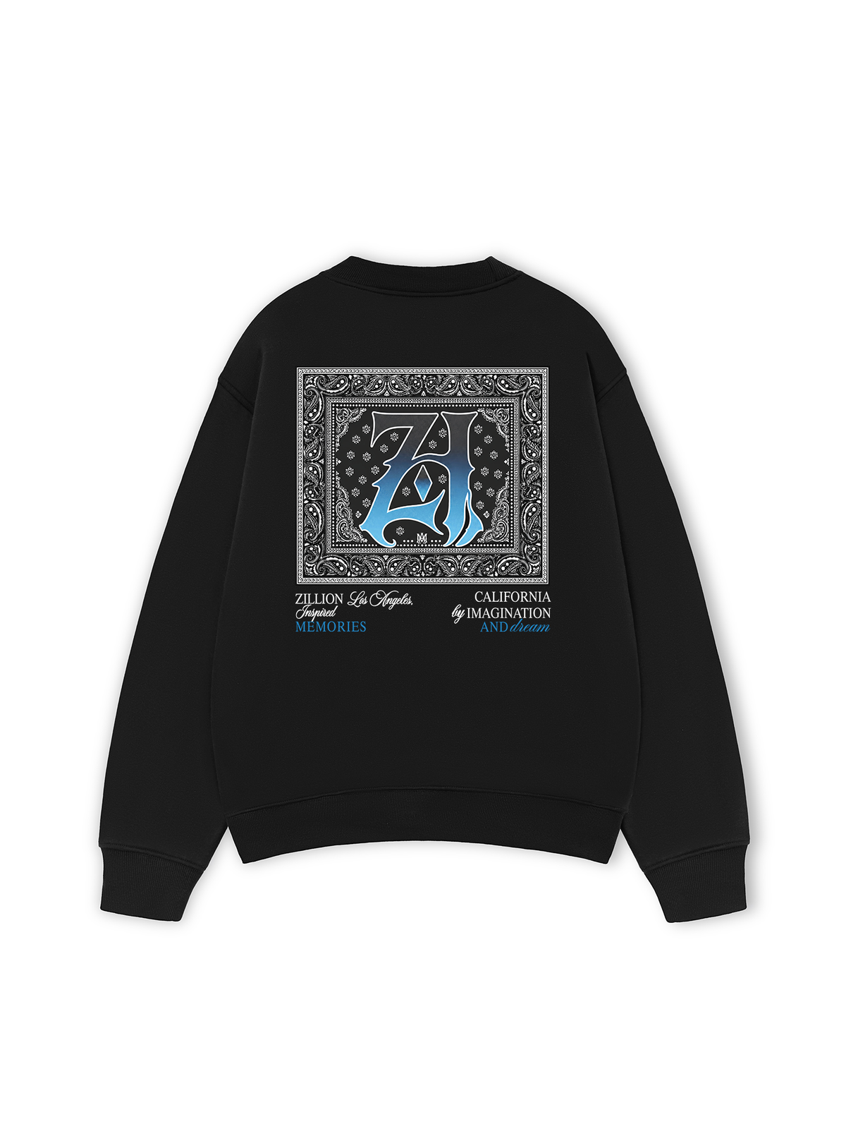 Áo Sweater Nỉ Hai Da  Hidden Meaning Zillion Black Blue Bandana