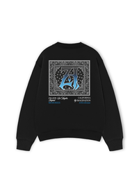 Áo Sweater Nỉ Hai Da  Hidden Meaning Zillion Black Blue Bandana