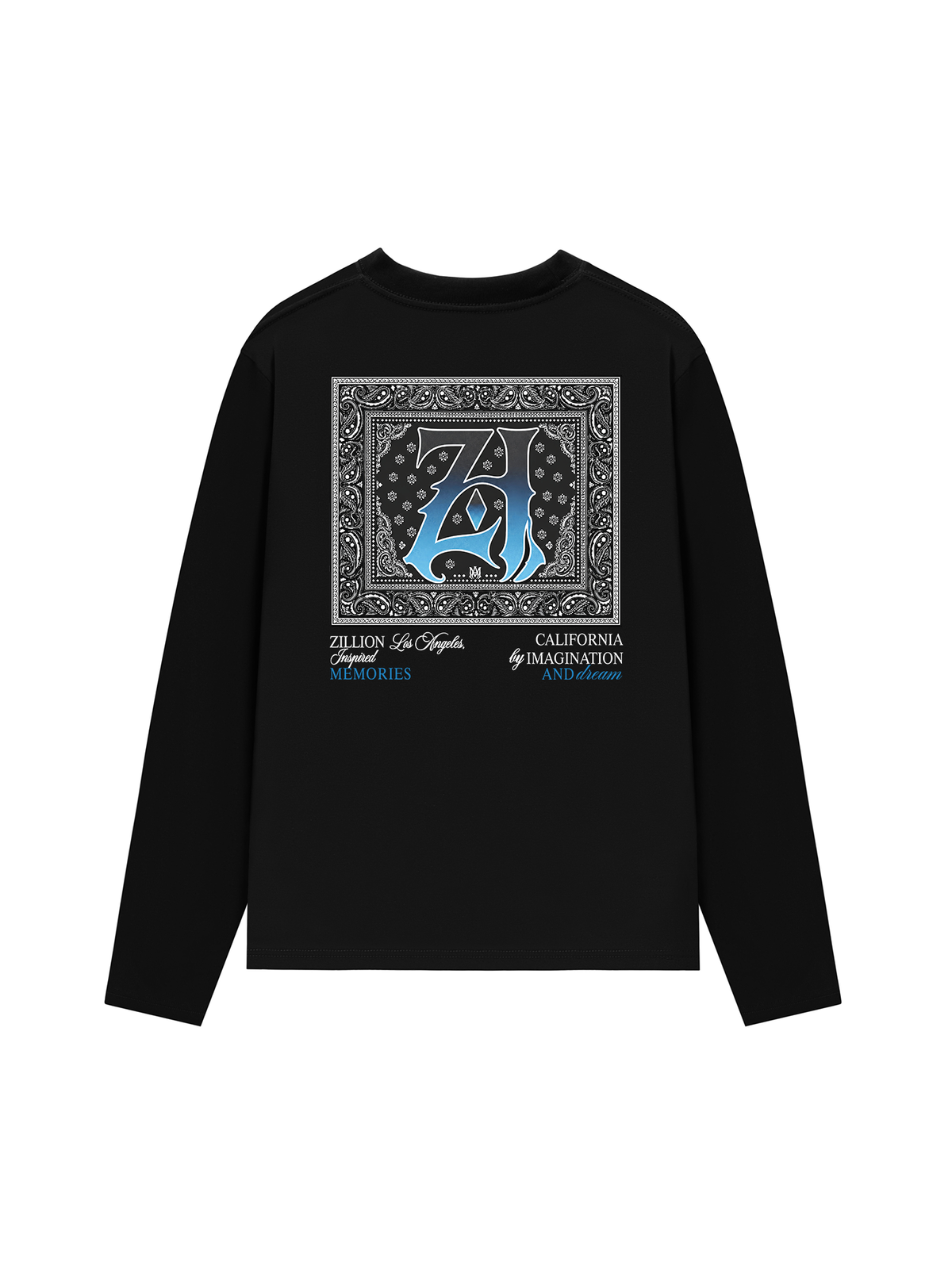 Áo Thun Dài Tay Hidden Meaning Zillion Black Blue Bandana