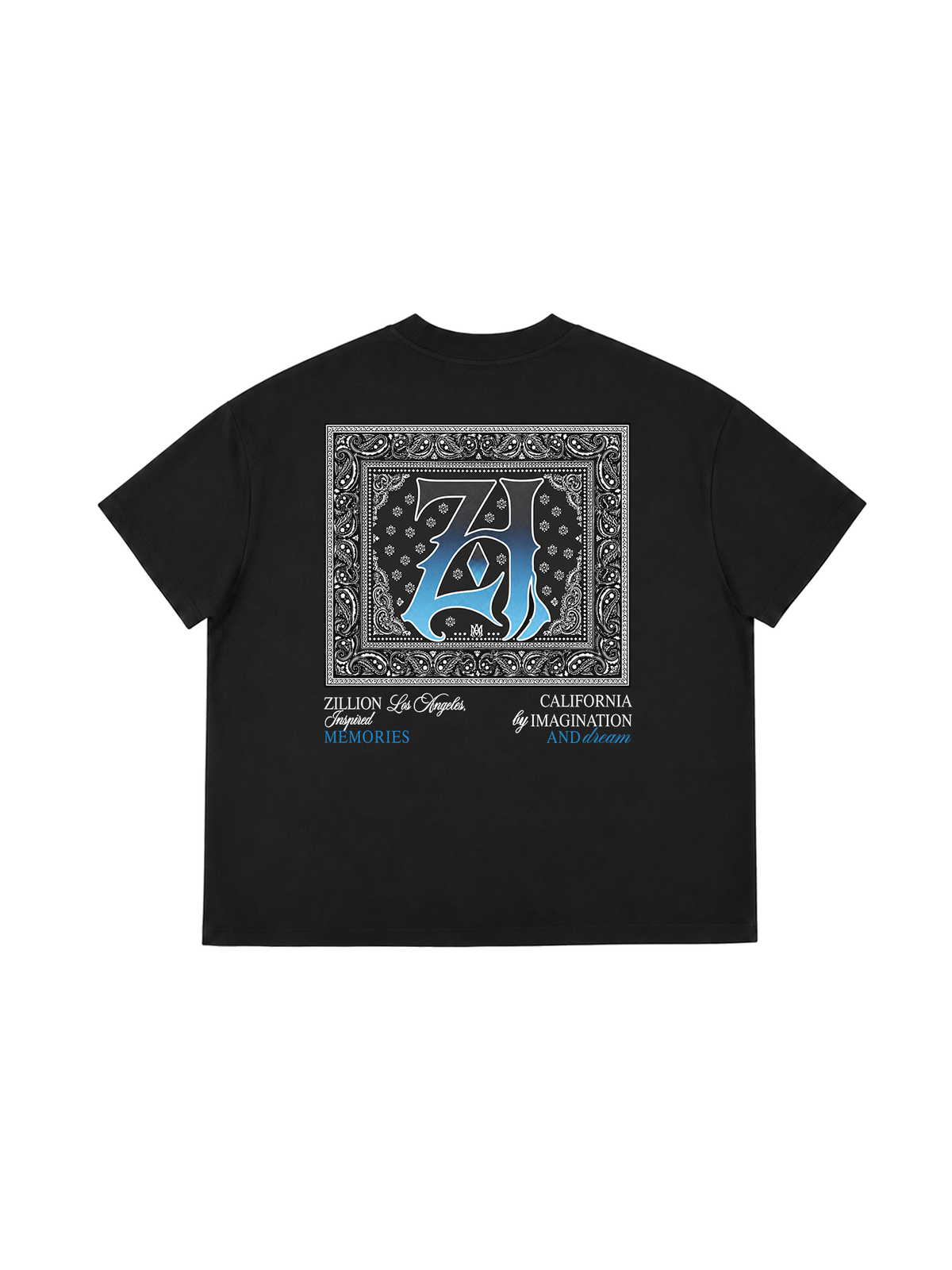 Áo Thun Boxy Hidden Meaning Zillion Black Blue Bandana