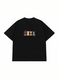 Áo Thun Relaxed Fit Cute Monster Cats