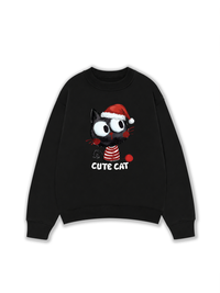 Áo Sweater Nỉ Hai Da Cute Cat