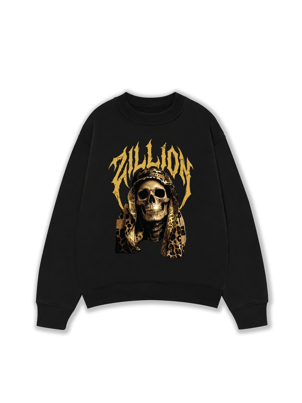 Áo Sweater Nỉ Hai Da Golden Skull