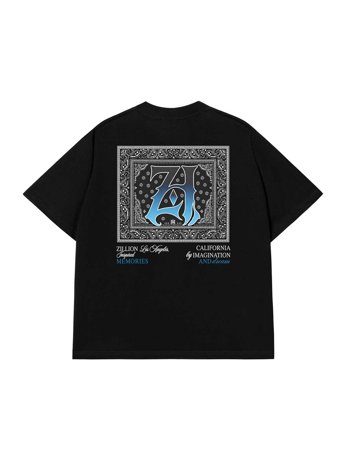 Áo Thun Relaxed Fit Hidden Meaning Zillion Black Blue Bandana