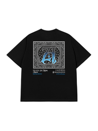 Áo Thun Relaxed Fit Hidden Meaning Zillion Black Blue Bandana