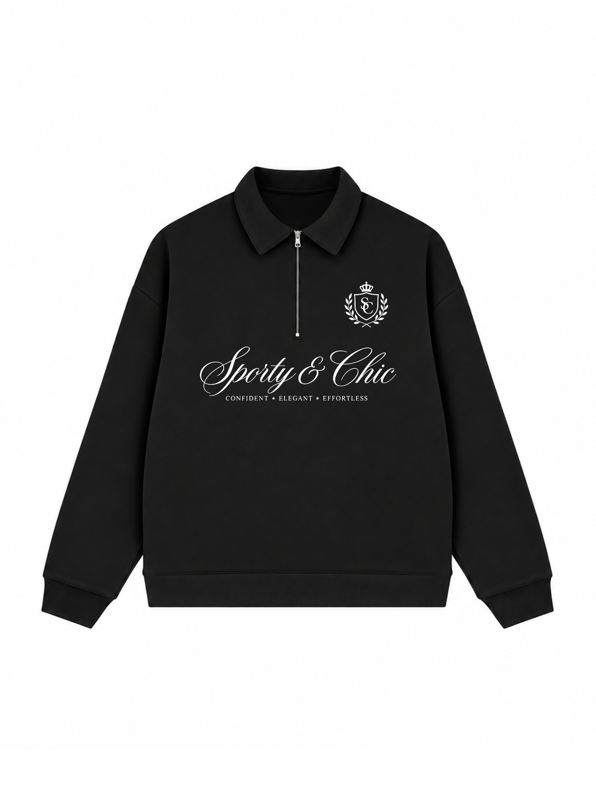 Áo Sweater Polo Nỉ Hai Da Sporty & Chic