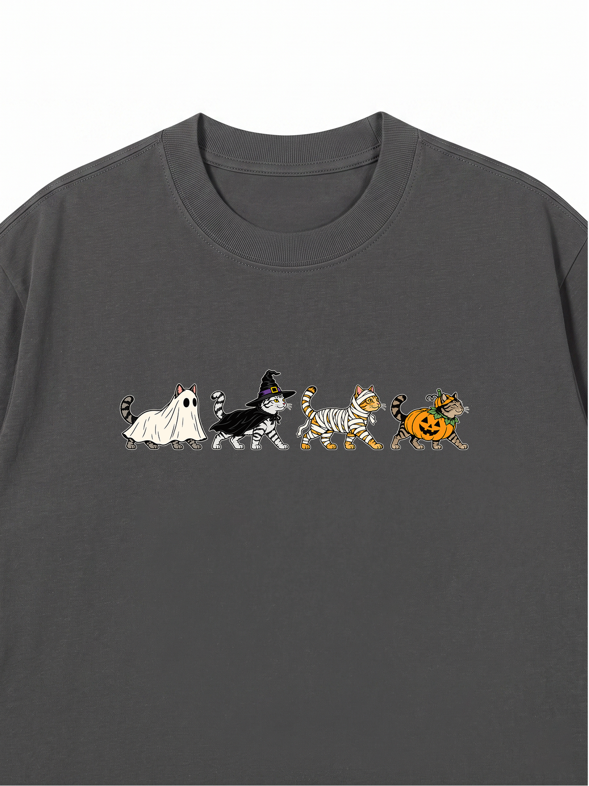 Áo Thun Relaxed Fit Halloween Meow Squad
