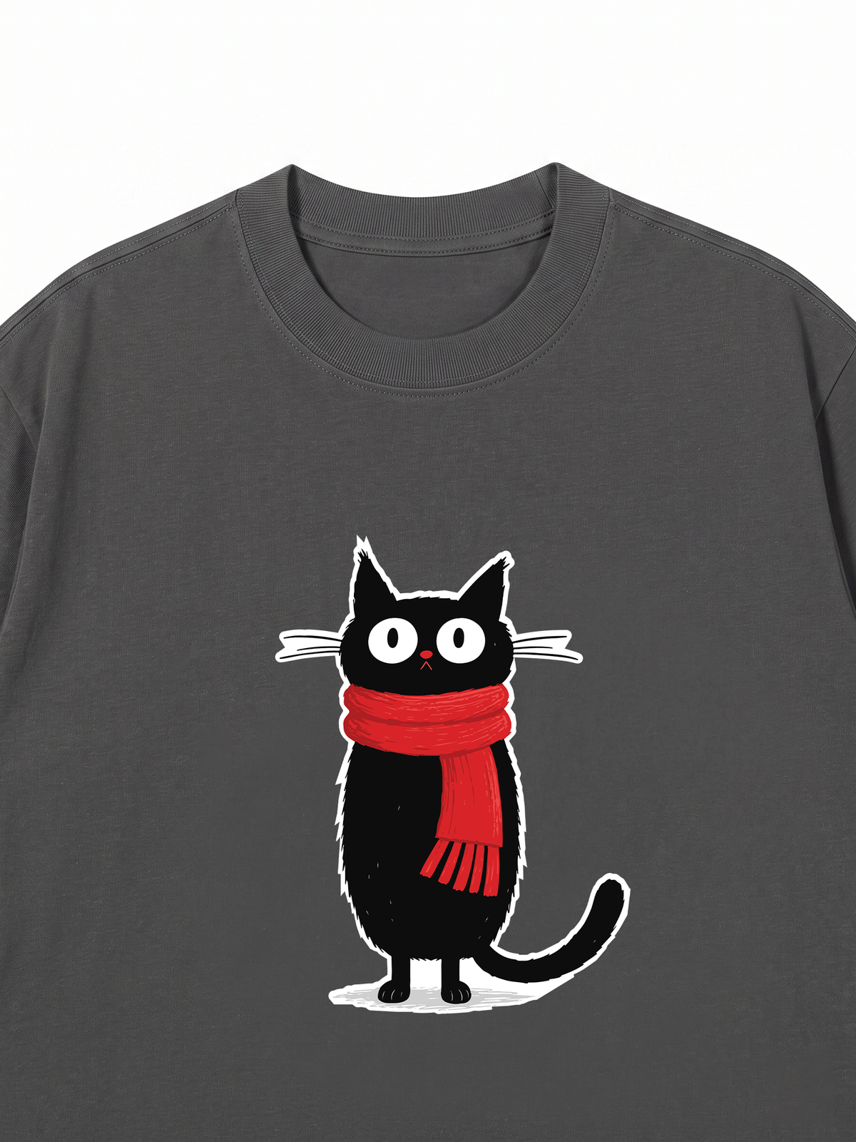 Áo Thun Relaxed Fit Red Scarf Cat