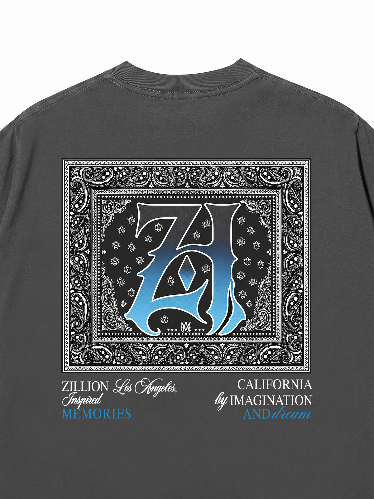 Áo Thun Relaxed Fit Hidden Meaning Zillion Black Blue Bandana