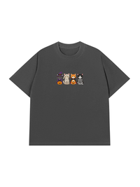 Áo Thun Relaxed Fit Cute Monster Cats