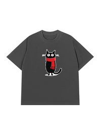 Áo Thun Relaxed Fit Red Scarf Cat