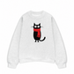 Áo Sweater Nỉ Hai Da Red Scarf Cat