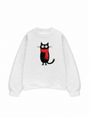 Áo Sweater Nỉ Hai Da Red Scarf Cat
