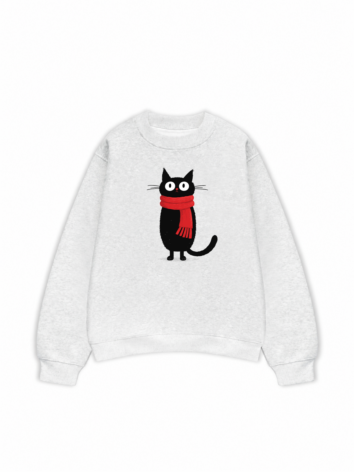 Áo Sweater Nỉ Hai Da Red Scarf Cat