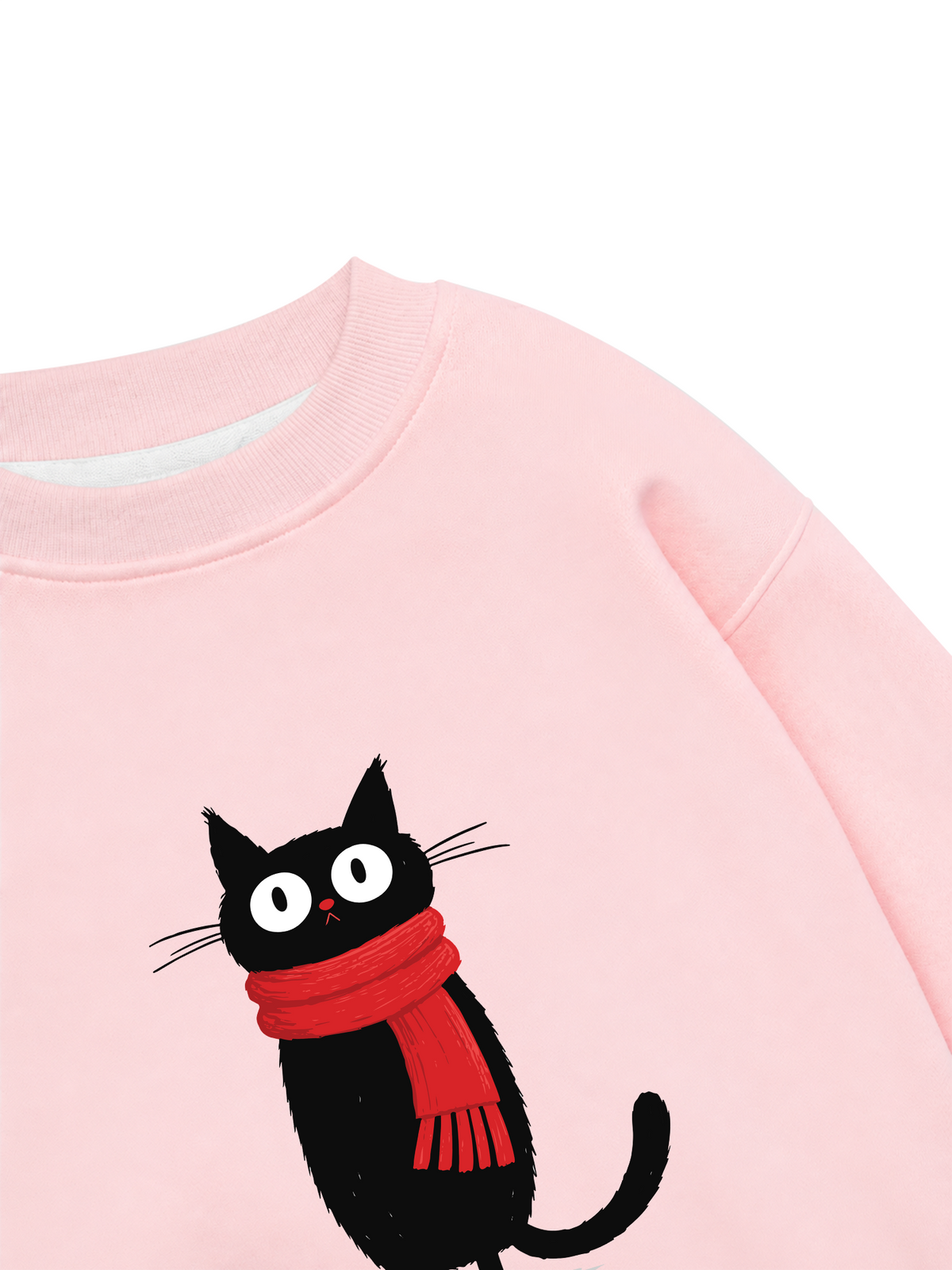 Áo Sweater Nỉ Hai Da Red Scarf Cat