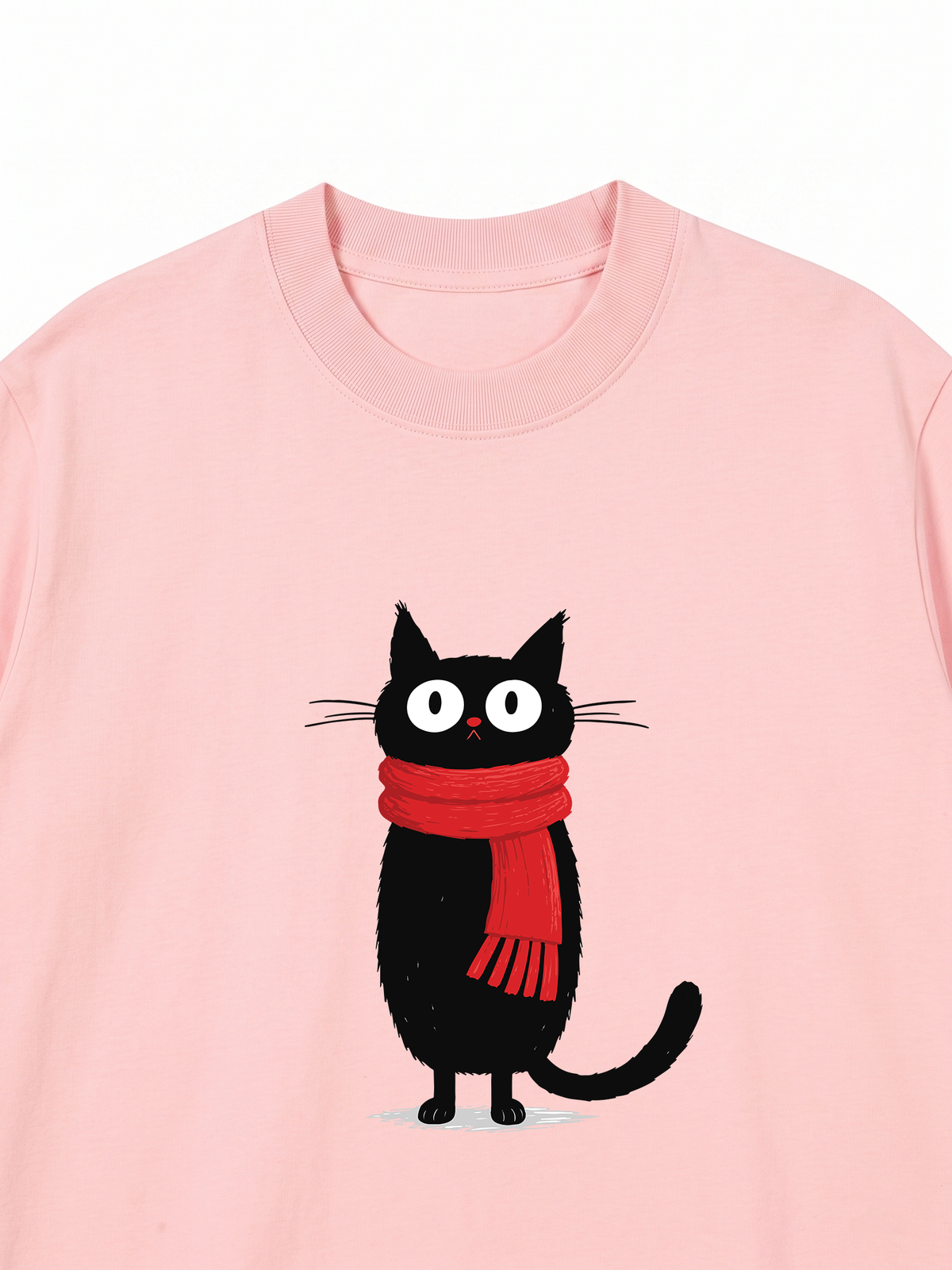 Áo Thun Relaxed Fit Red Scarf Cat