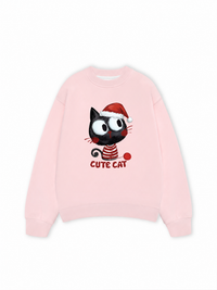 Áo Sweater Nỉ Hai Da Cute Cat