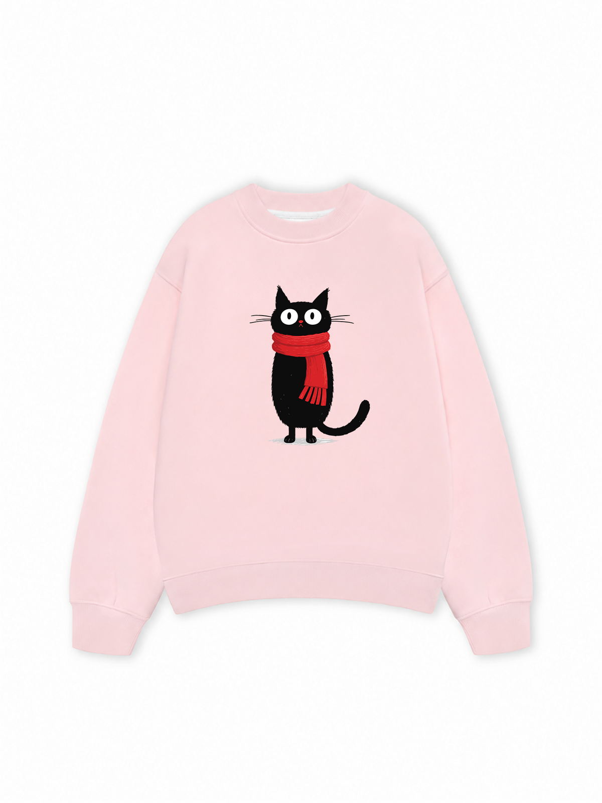 Áo Sweater Nỉ Hai Da Red Scarf Cat