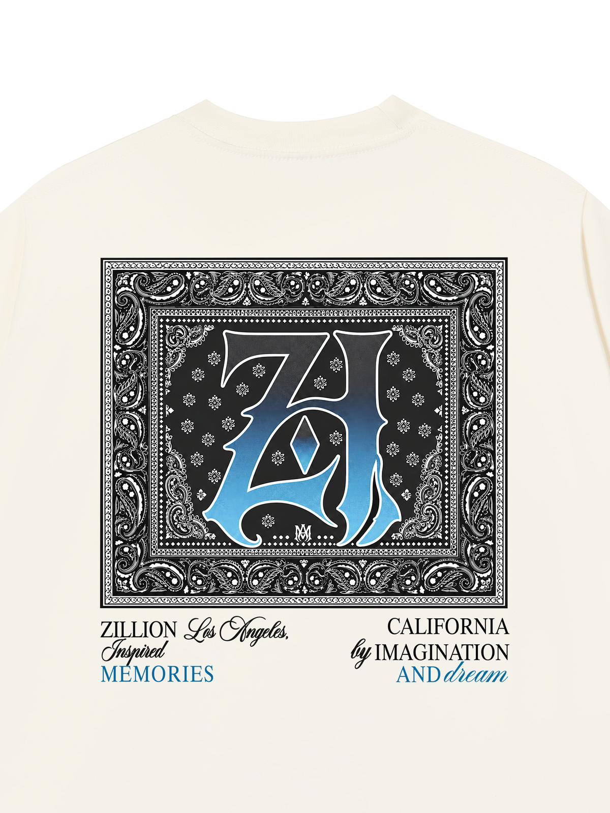 Áo Thun Relaxed Fit Hidden Meaning Zillion Black Blue Bandana