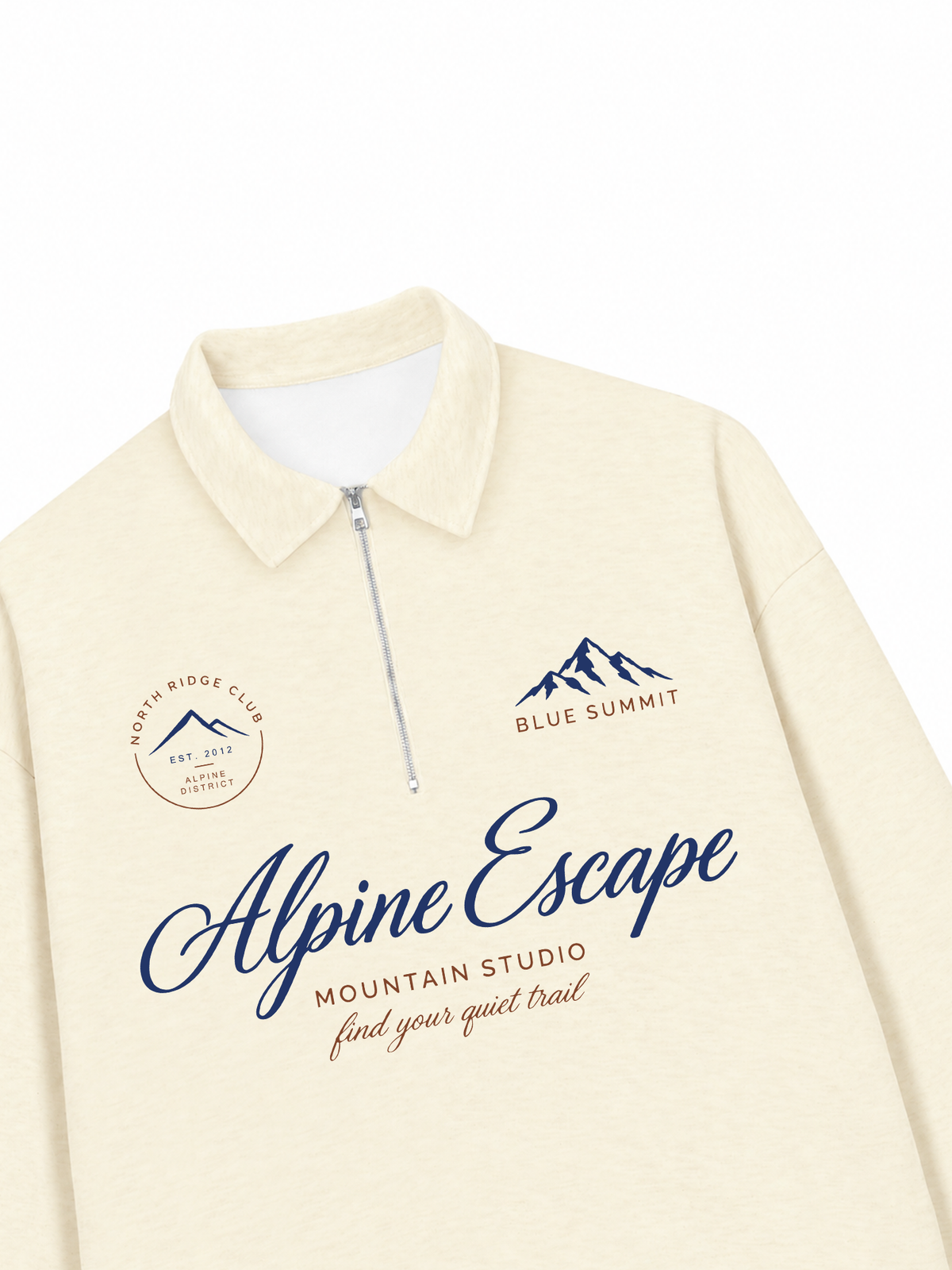 Áo Sweater Polo Nỉ Hai Da Alpine Escape