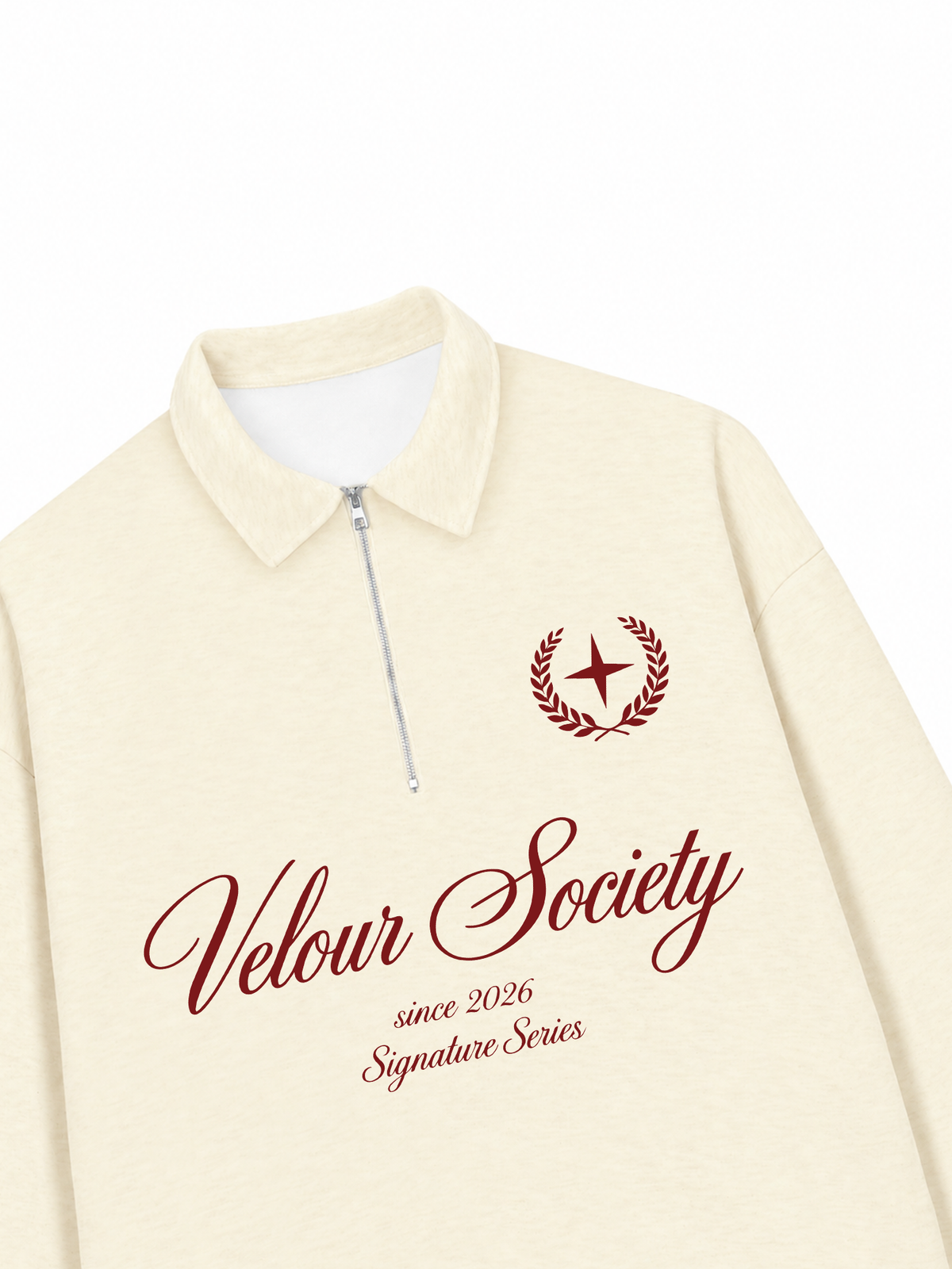 Áo Sweater Polo Nỉ Hai Da Velour Society