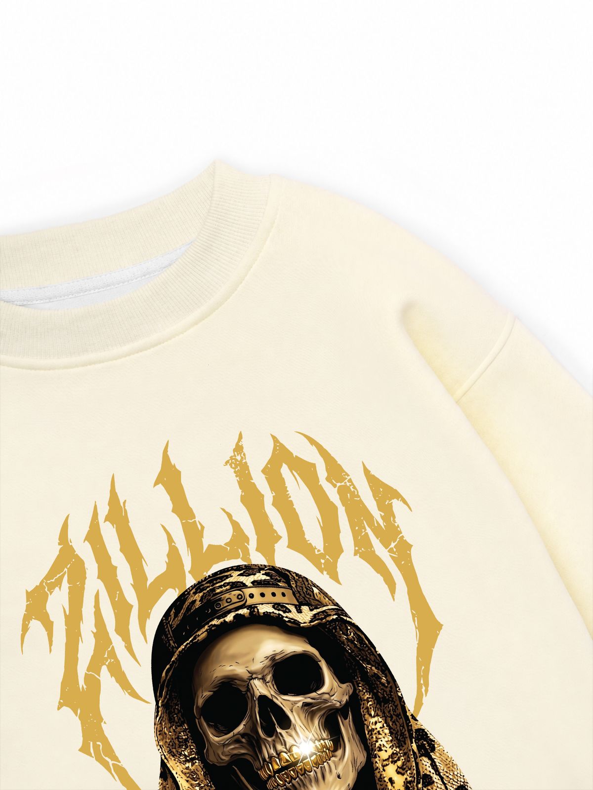 Áo Sweater Nỉ Hai Da Golden Skull