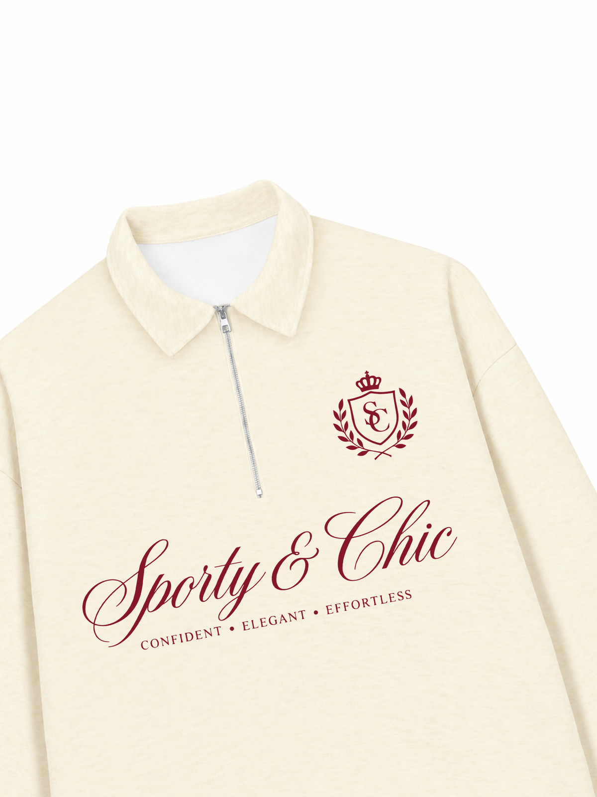 Áo Sweater Polo Nỉ Hai Da Sporty & Chic