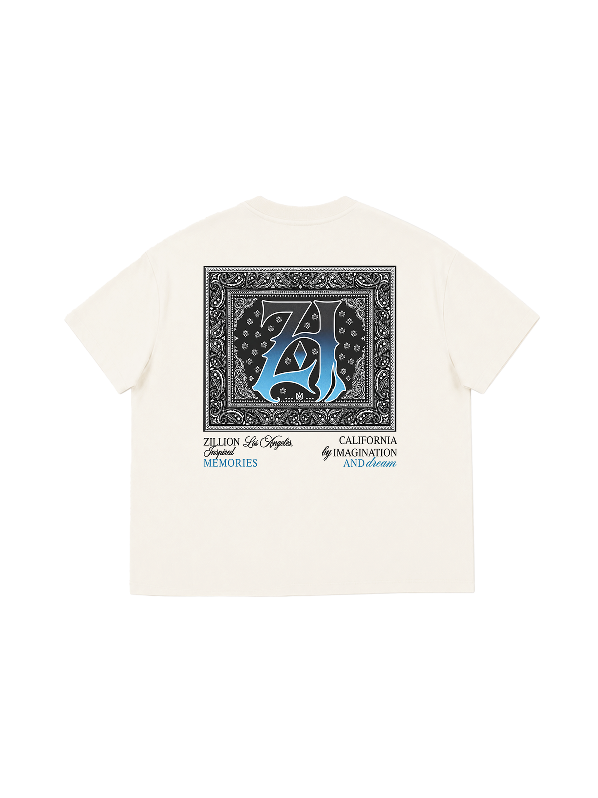 Áo Thun Boxy Hidden Meaning Zillion Black Blue Bandana