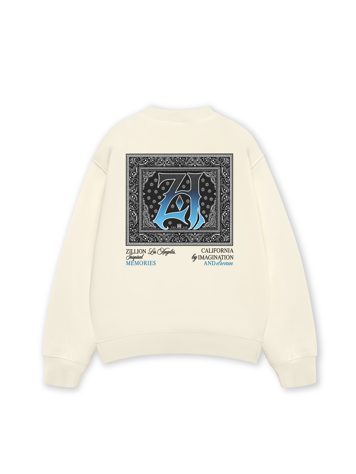 Áo Sweater Nỉ Hai Da  Hidden Meaning Zillion Black Blue Bandana