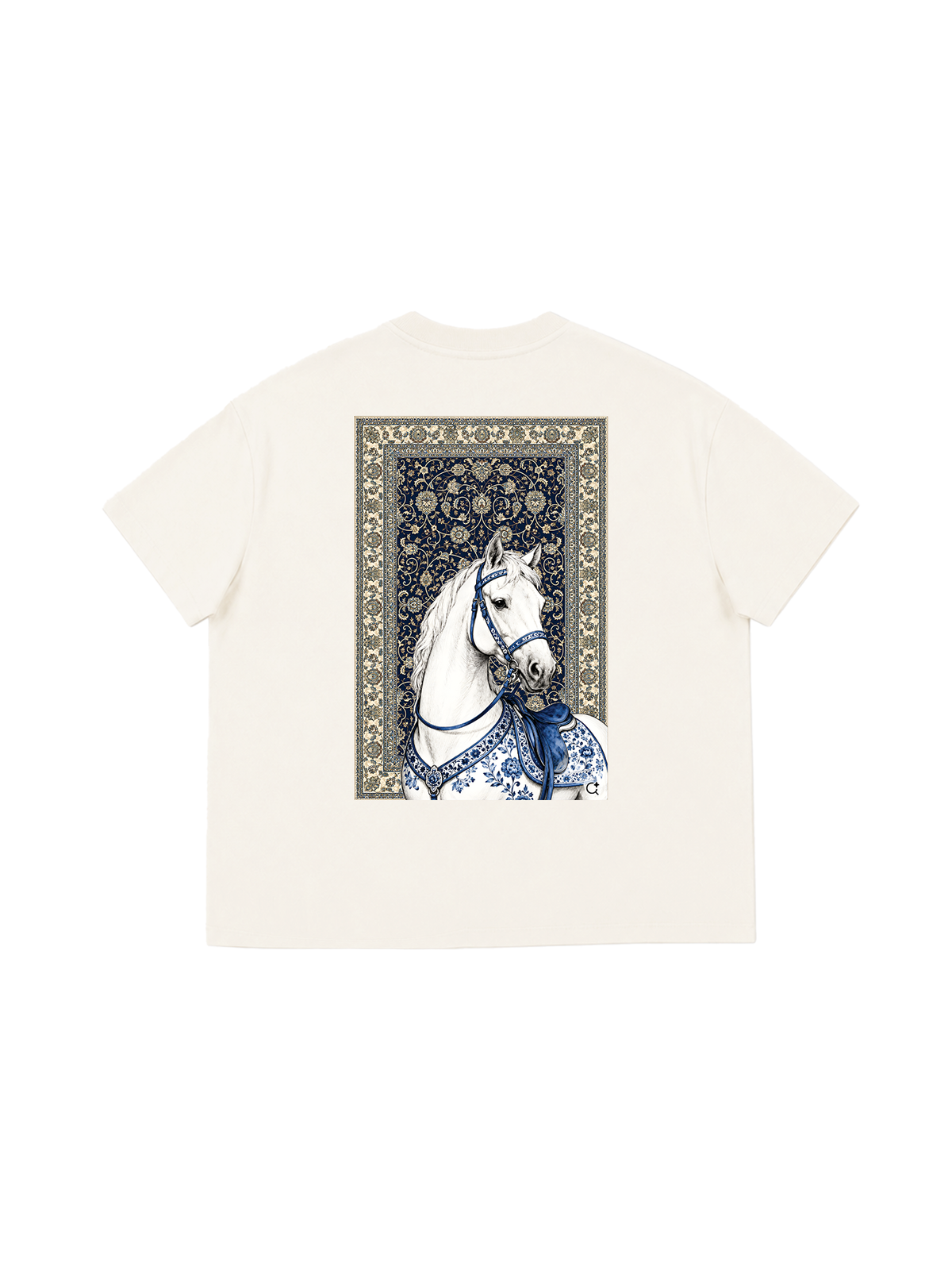 Áo Thun Boxy Blue Horse