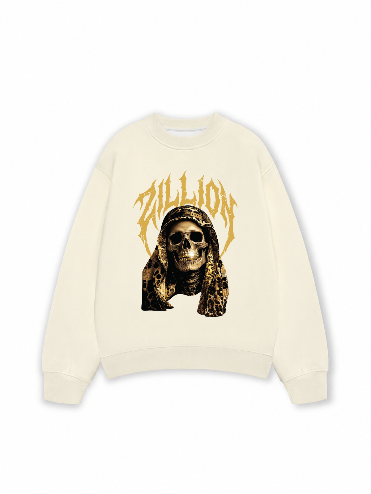 Áo Sweater Nỉ Hai Da Golden Skull