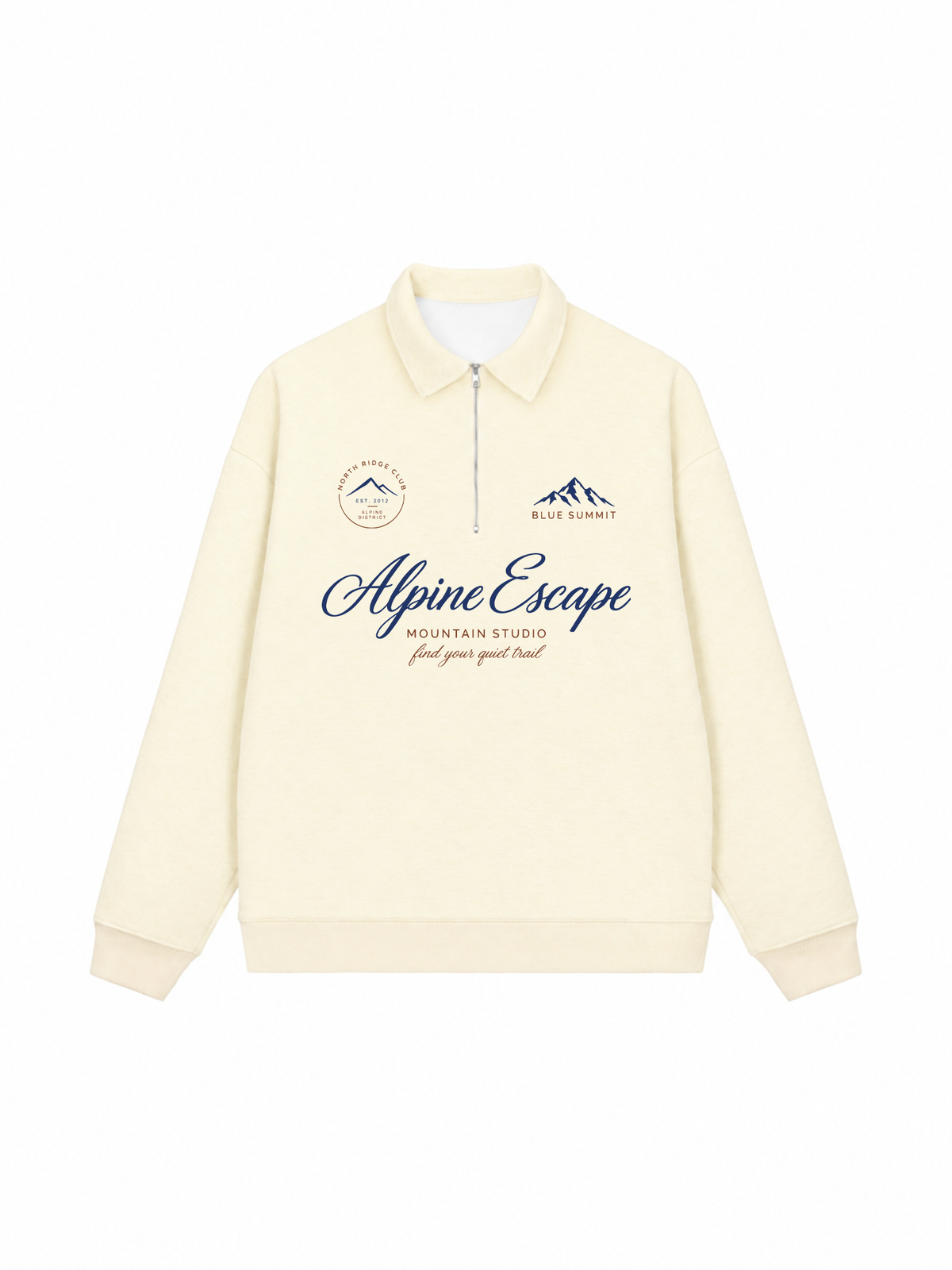 Áo Sweater Polo Nỉ Hai Da Alpine Escape